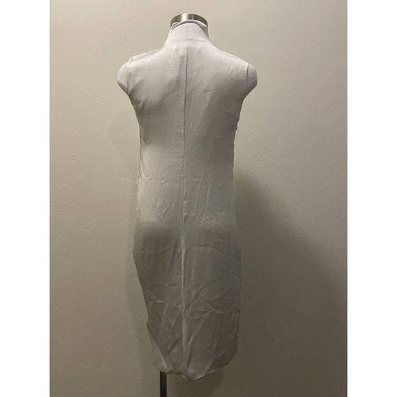 NEW ALLSAINTS Ultra Gathered Satin Sleeveless Asymmetrical Dress Storm Grey 4 US - Picture 6 of 9